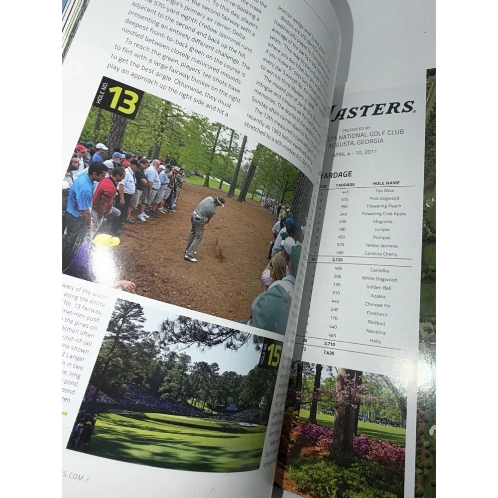 Masters 2011 Official Tournament Program Augusta National Golf Journal